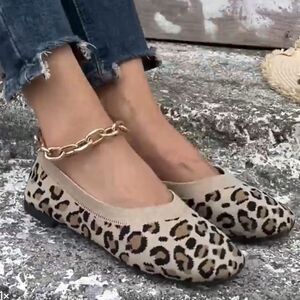 Leopard Print Ballet Flat Shoes NWOT